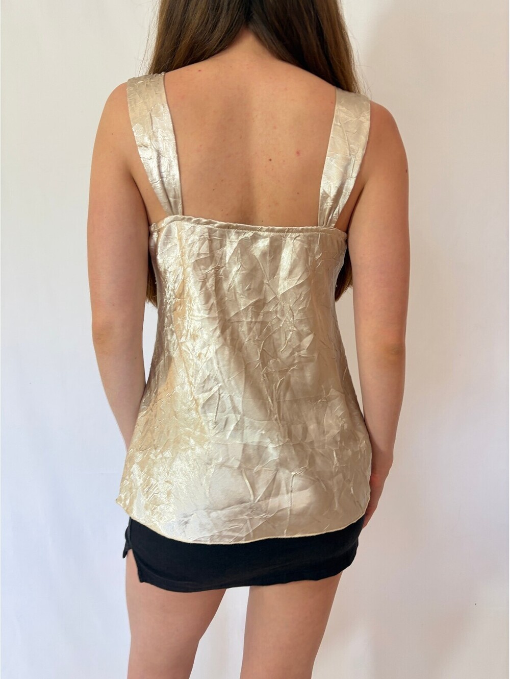 A Byer Silky Milkmaid Babydoll Shimmery Tank Top - Picture 5 of 9